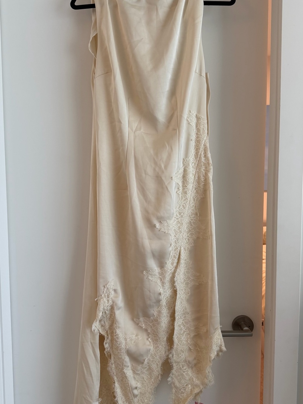 PrettyLittleThing Ivory Asymmetrical Handkerchief Hem Dress - Picture 2 of 2